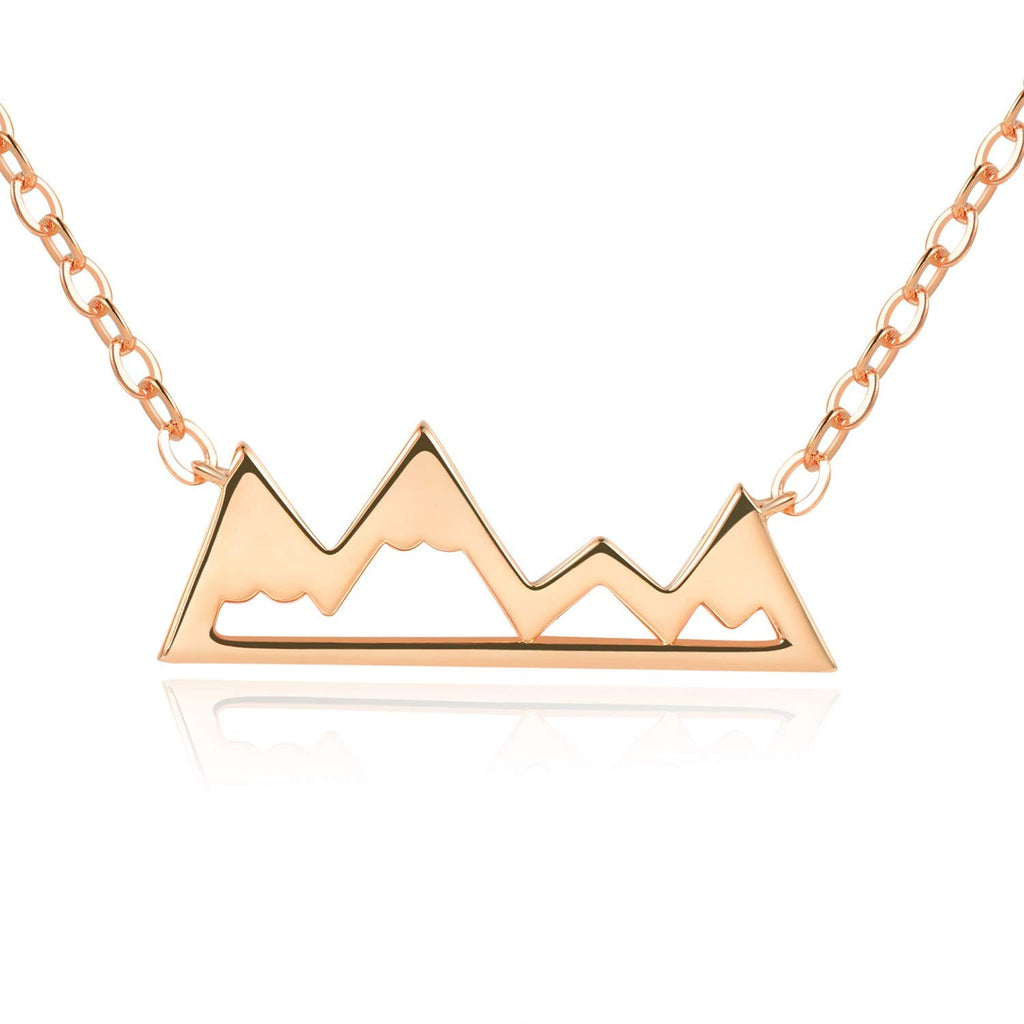 Snowy Mountain Necklace - [Gift Ready] - 18k Rose Gold - 18" Chain