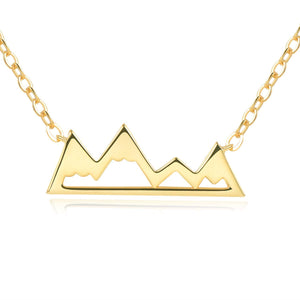 Mountain Necklace (Wanderlust / Adventure) [Gift Ready] - 18k Gold - 18"