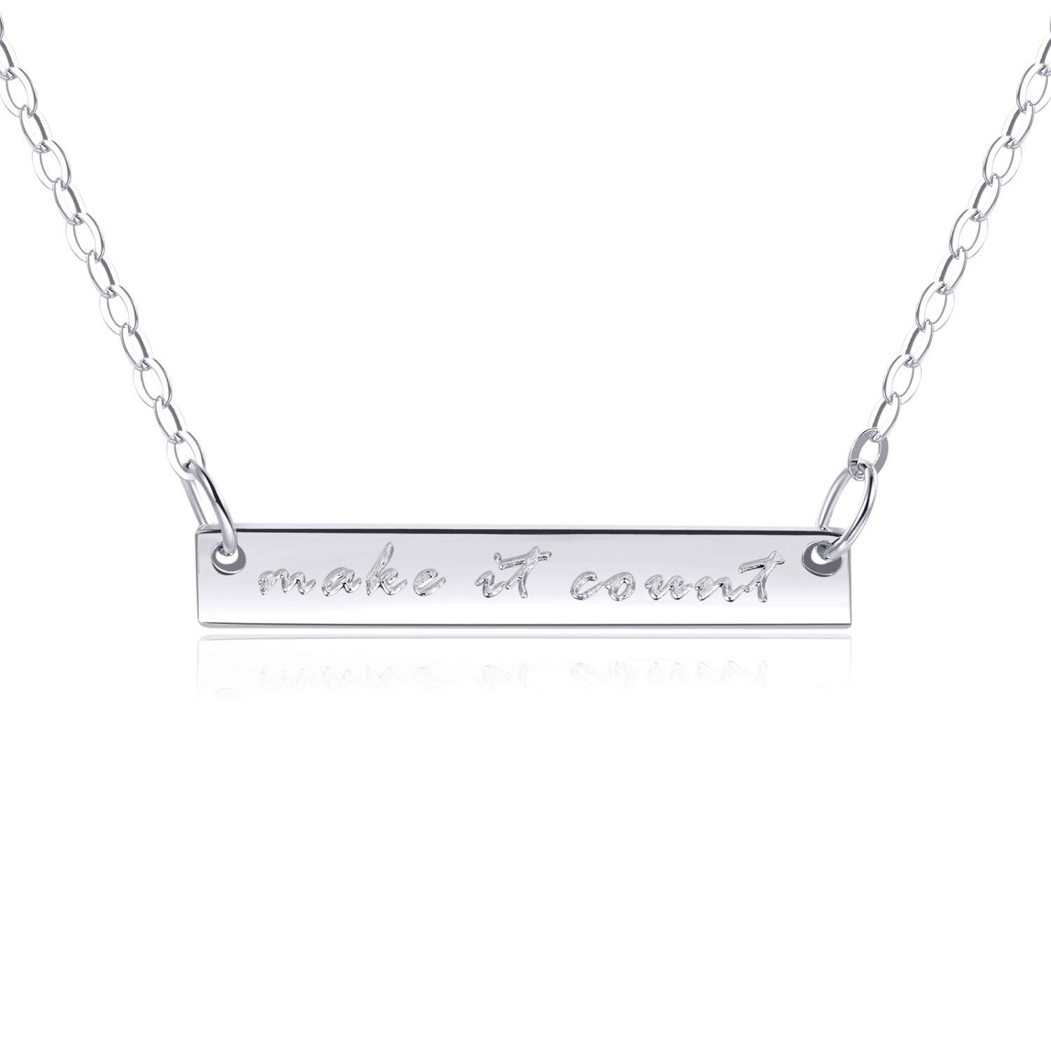 Bar Necklace ["Make it Count" ENGRAVED]