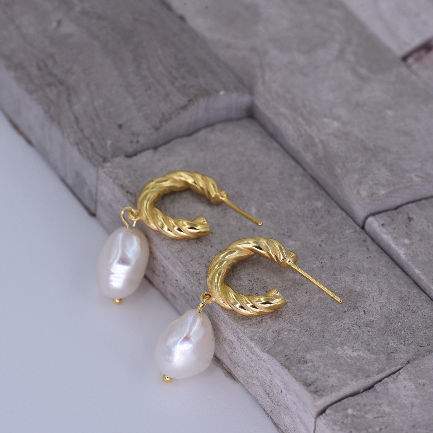 Baroque Pearl Earrings [18K Gold Plated - .925 Sterling Silver]