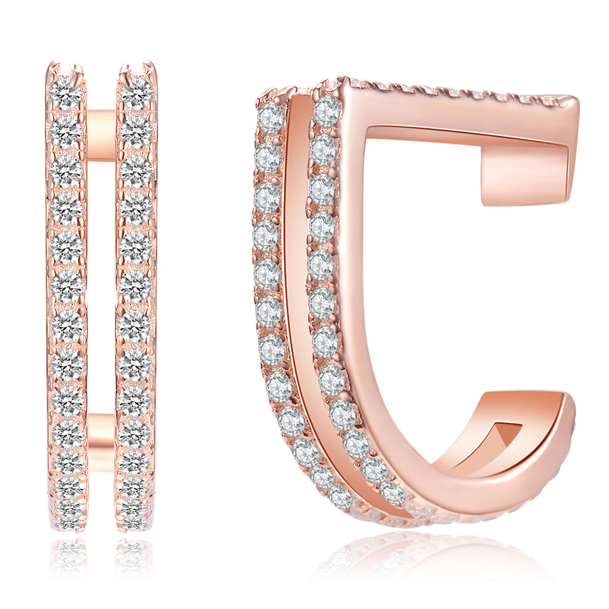 Ear Cuff CZ Hoop Ear Cuff [.925 Sterling Silver - 18K Rose Gold]