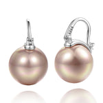 Big Pearl Dangle Earrings [.925 Sterling Silver] - Bridal / Wedding / Ballroom / Gala