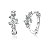 CZ Drop Huggies [Mini Hoop] Earrings [.925 Sterling Silver] - Cubic Zirconia