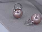 Big Pearl Dangle Earrings [.925 Sterling Silver] - Bridal / Wedding / Ballroom / Gala