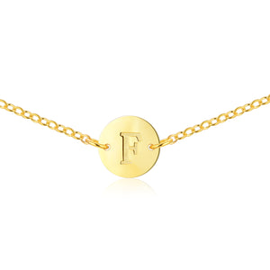 Initial Necklace [ Letter G ] - .925 Sterling Silver [18K Gold Plated] Chain [14 Inch]