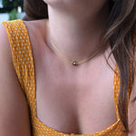 Initial Necklace - Choker - [Letter J] - .925 Sterling Silver [18K Gold Plated] Chain [14 Inch]