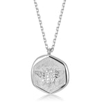 Silver Coin Necklace [Sterling .925] "Sweet Honey Bee" Charm Pendant