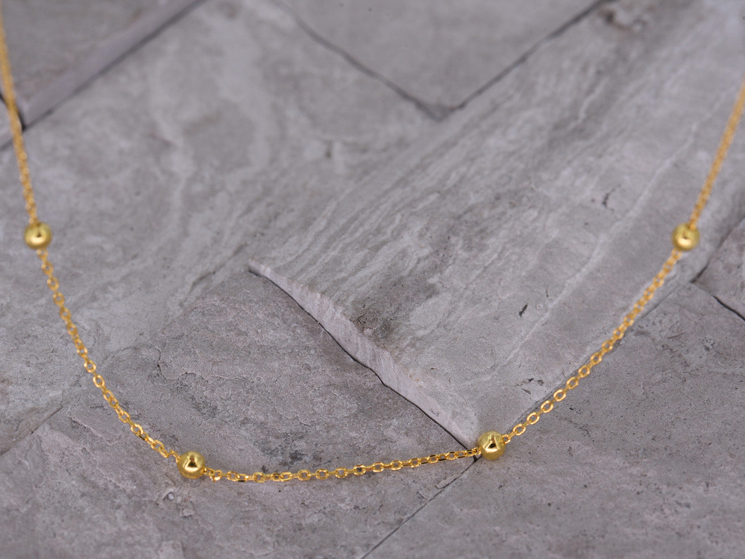 Satellite Bead Choker Necklace - [.925 Sterling Silver w/ 18K GOLD Plating]