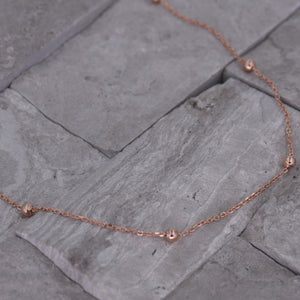 Satellite Bead Choker Necklace - [.925 Sterling Silver w/ 18K Rose GOLD Plating]