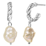 Baroque Pearl Earrings [.925 Sterling Silver] - Vintage / Art Deco / Gala / Evening Wear